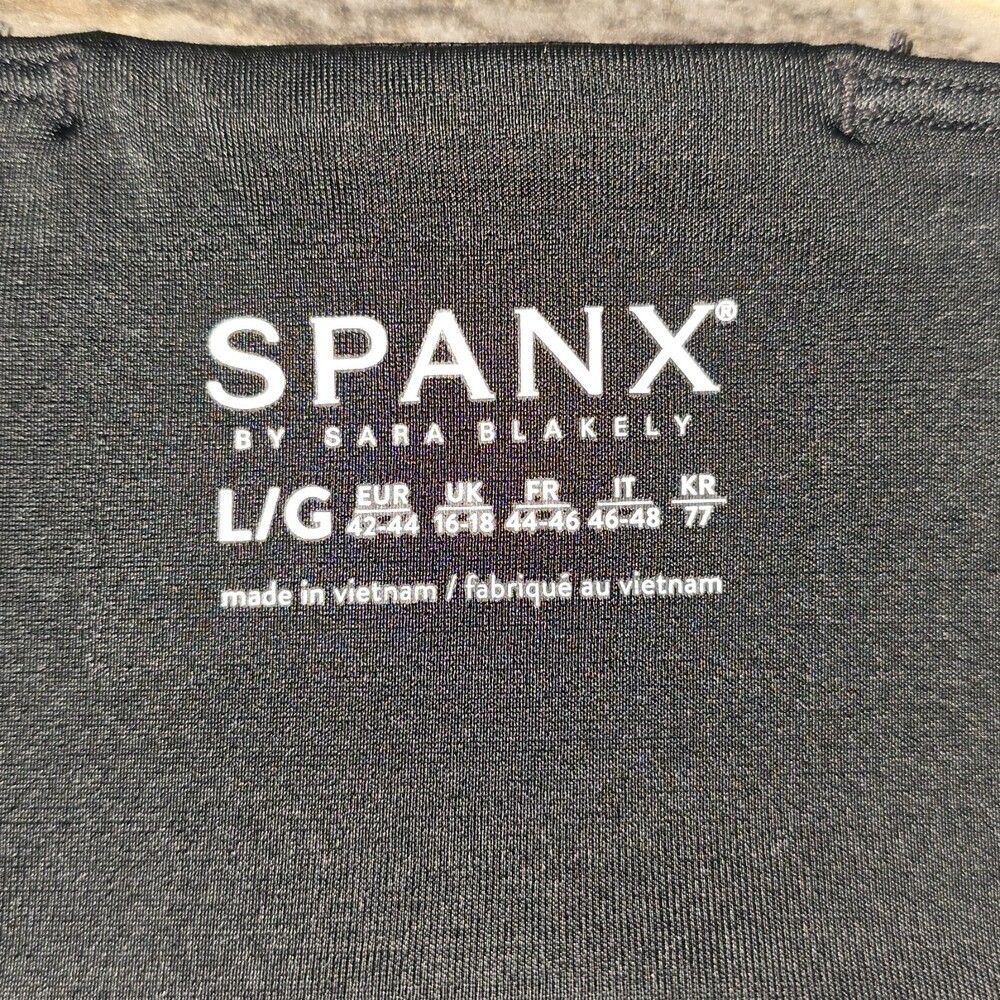 SPANX L Black Holographic Glitter Active Leggings Cropped 7/8 Sparkle Workout - Picture 2 of 8